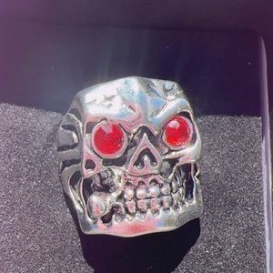 He rocks ring smoking skull ☠️ 🚬 💀 sterling silver Halloween Sz 7-11